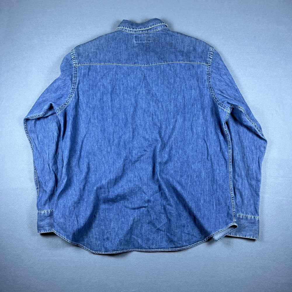 Polo Ralph Lauren Mens XXL Classic Western Denim Shirt Blue Wash Snap Front - Picture 7 of 9